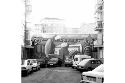 Una de las paredes de La Rondilla pintada por Manolo Sierra en 2003. - ARCHIVO MUNICIPAL DE VALLADOLID