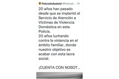 Tweet original de la Policía, borrado después.- E. M.