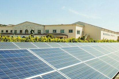 Instalación de placas solares en la Bodega Emina Ribera del Duero. B. F. M.