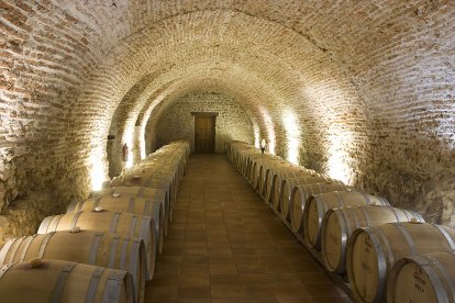 Sala de barricas en la Bodega Renacimiento, en Ribera del Duero. B. F. M.