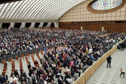 Su Santidad el Papa Francisco celebra una audiencia general en el que recibe al alcalde de Valladolid, Óscar Puente, y al arzobispo de la Diócesis vallisoletana, Ricardo Blázquez. - ICAL