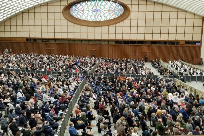 Su Santidad el Papa Francisco celebra una audiencia general en el que recibe al alcalde de Valladolid, Óscar Puente, y al arzobispo de la Diócesis vallisoletana, Ricardo Blázquez. - ICAL