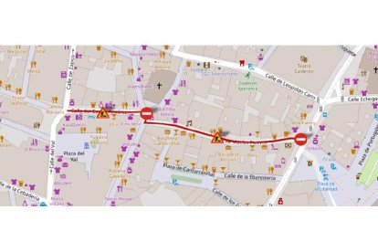 Corte previsto para este lunes en las calles Conde Ansúrez y Macías Picavea. -P.M.V.