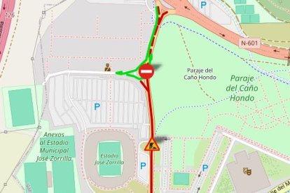 Tramo cortado al tráfico en la Avenida Mundial 82. -Policía Municipal de Valladolid