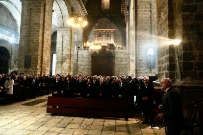 El periodista Luis Jaramillo pronuncia el pregón de la Semana Santa de Valladolid 2024.-ICAL