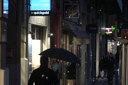 Nieve en el centro durante el Martes Santo