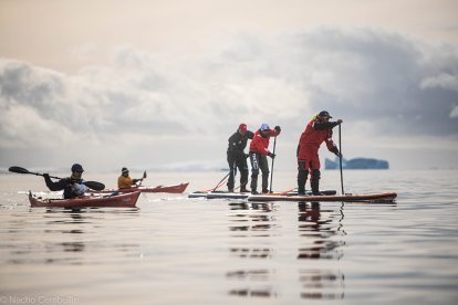 Antonio de la Rosa en el círculo polar antártico