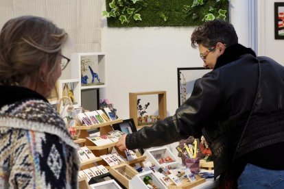 Mercado de artesanía en la acera de Recoletos