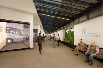 Interior de la futura remodelación de la estación de autobuses
