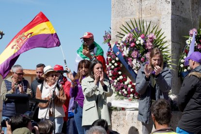 rene Montero y Pablo Fernández, de Podemos, participan en el Día de la Comunidad en Villalar de los Comuneros