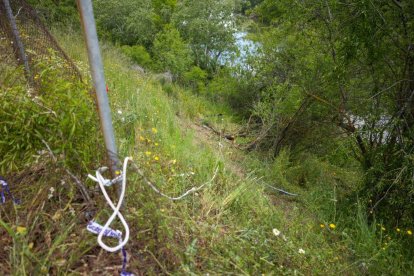 Una grúa saca el vehículo accidentado en la Avenida Salamanca