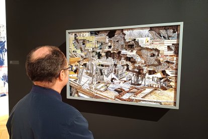 Un hombre contempla 'Contemporary Nature', de Michel Lamoller