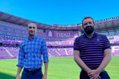 Javier Recio y Sergio Rello, propietarios de Inexo, constructora vallisoletana que patrocina al Real Valladolid.