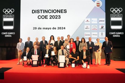 Foto de familia de todos los premiados por el COE.