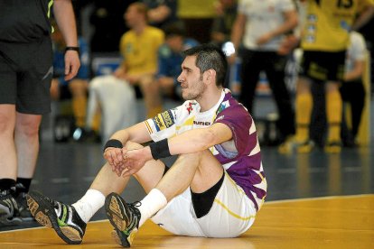 Salva Puig, en el partido de ida de la semifinal europea ante el Rhein-Neckar Löwen.