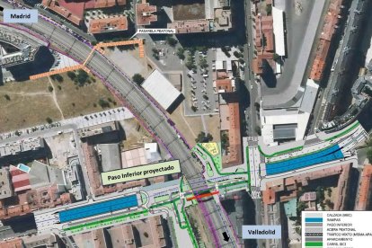 Paso inferior de Arco de Ladrillo en la obra de integración de Valladolid