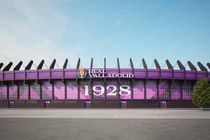2024. Fachada del estadio con cambios superficiales tras el lavado de cara a que será sometido desde mañana.