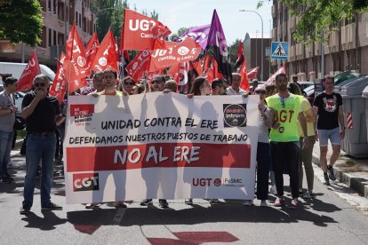 Manifestación de los trabajadores de Intrum
