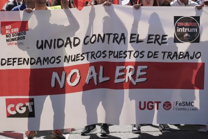 Manifestación de los trabajadores de Intrum