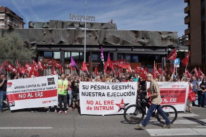 Manifestación de los trabajadores de Intrum