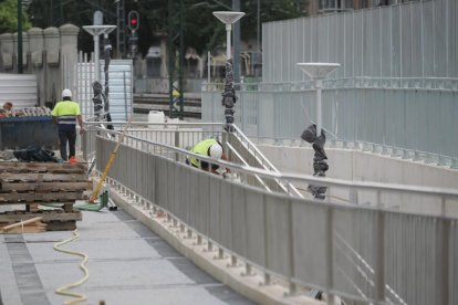 Obras del paso subterráneo de Padre Claret
