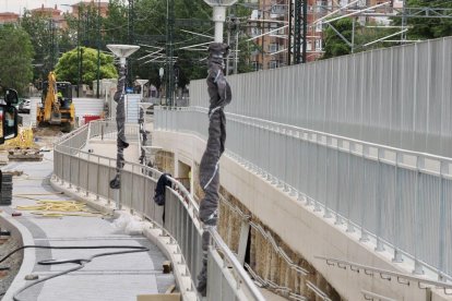 Obras del paso subterráneo de Padre Claret