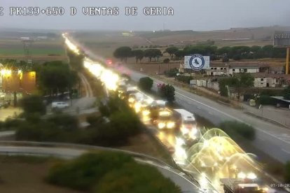 Imagen que ofrece la DGT sobre las retenciones en la A-62 en Simancas.