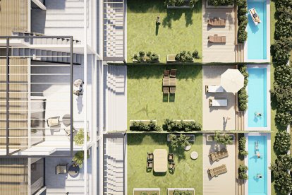 Recreación de cómo quedarán los apartamentos del antiguo chalé de Parquesol en Valladolid.