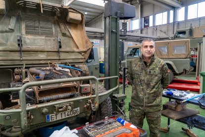 Agrupación de Apoyo Logístico nº 61 en la base 'El Empecinado' de Valladolid.