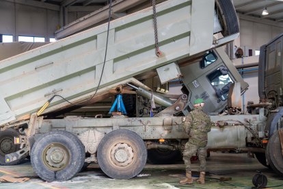 Agrupación de Apoyo Logístico nº 61 en la base 'El Empecinado' de Valladolid.