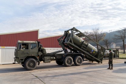 Agrupación de Apoyo Logístico nº 61 en la base 'El Empecinado' de Valladolid.
