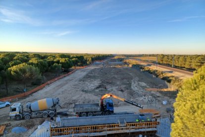 Otra imagen del estado de las obras de la 'U de Olmedo'.
