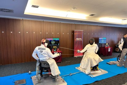 Un momento de uno de los combates celebrados en el Sercotel Valladolid