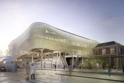 Recreación virtual de la nueva estación de tren de Campo Grande de Valladolid.