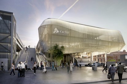 Recreación virtual de la nueva estación de tren de Campo Grande de Valladolid.