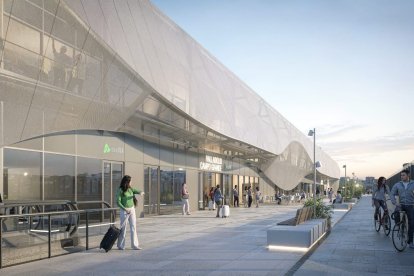 Recreación virtual de la nueva estación de tren de Campo Grande de Valladolid.