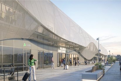 Recreación virtual de la nueva estación de tren de Campo Grande de Valladolid.