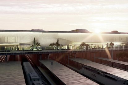 Recreación virtual de la nueva estación de tren de Campo Grande de Valladolid.