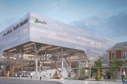 Recreación virtual de la nueva estación de tren de Campo Grande de Valladolid.