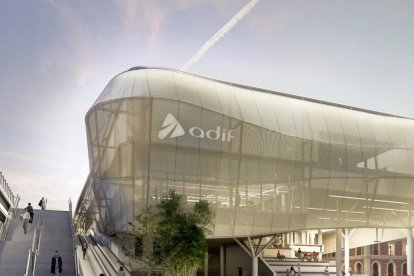 Recreación virtual de la nueva estación de tren de Campo Grande de Valladolid.