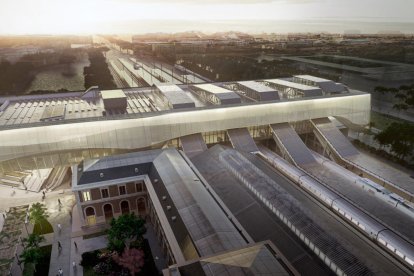 Recreación virtual de la nueva estación de tren de Campo Grande de Valladolid.