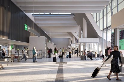 Recreación virtual de la nueva estación de tren de Campo Grande de Valladolid.