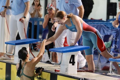 Un momento de los CESA de natación en la piscina Parquesol de Valladolid.