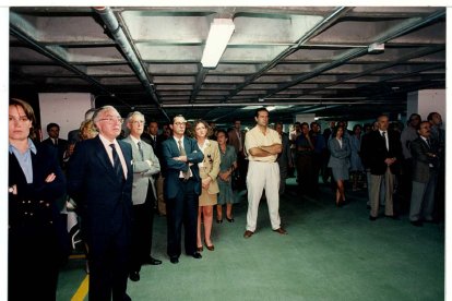 Inauguración del parking de la plaza de España en 1996