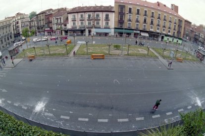 Vista de la plaza de España antes de su remodelación