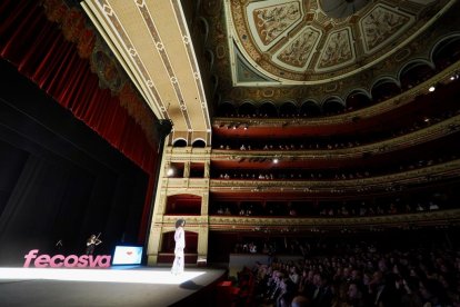 Una momento de la gala del comercio de Fecosva en el Teatro Calderón de Valladolid.