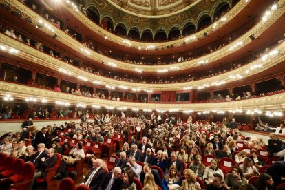 Una momento de la gala del comercio de Fecosva en el Teatro Calderón de Valladolid.