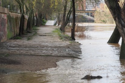 Los pasillos inferiores del Pisuerga, totalmente anegados.