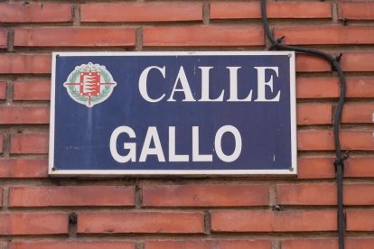 Placa de la calle Gallo en Valladolid.