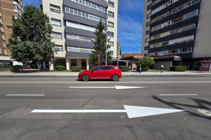 Paso de cebra pintado de la Cúpula del Milenio.